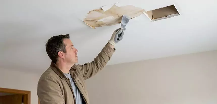 Ceiling Water Stain and Drywall Repair in Peculiar